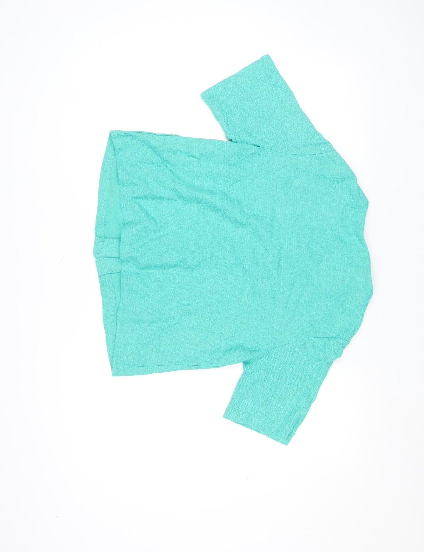Gallery Women Green Short Sleeve Cotton Blazer Size S