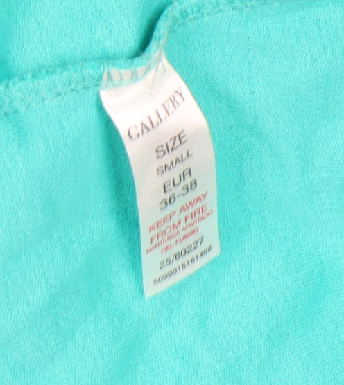 Gallery Women Green Short Sleeve Cotton Blazer Size S