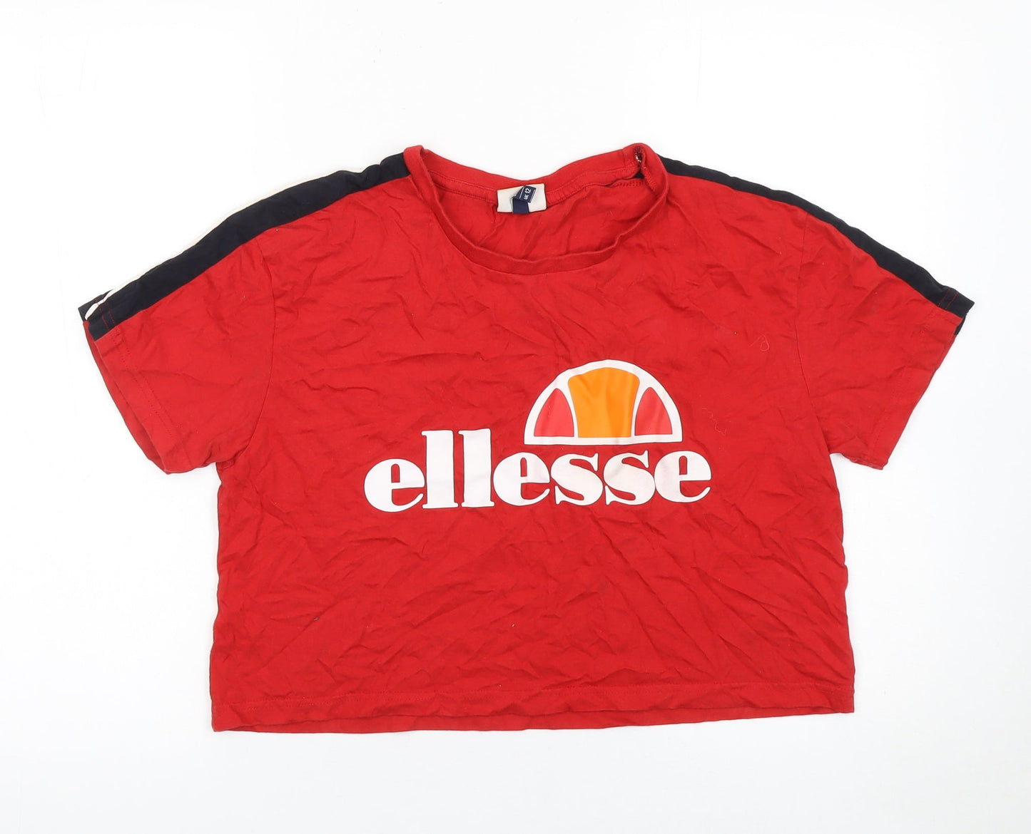 Womens UK Size 12 ellesse Red 100% Cotton T-Shirt