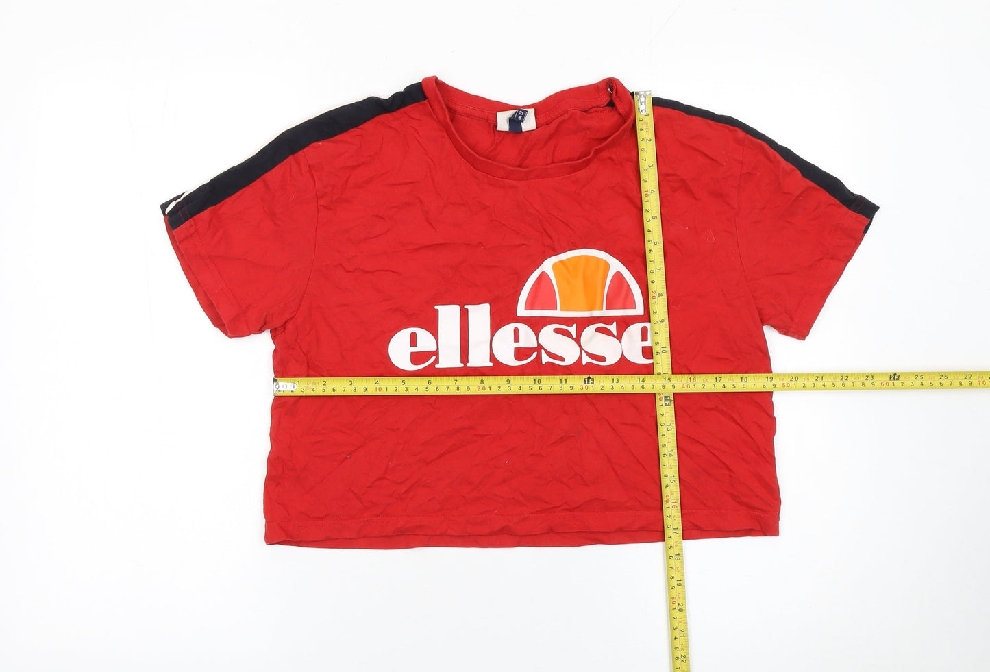 Womens UK Size 12 ellesse Red 100% Cotton T-Shirt