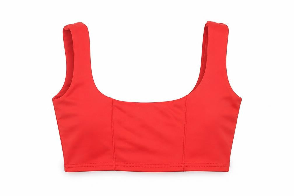 Pretty Little Thing Women's Red Cropped Zip Tank Top Size 10
