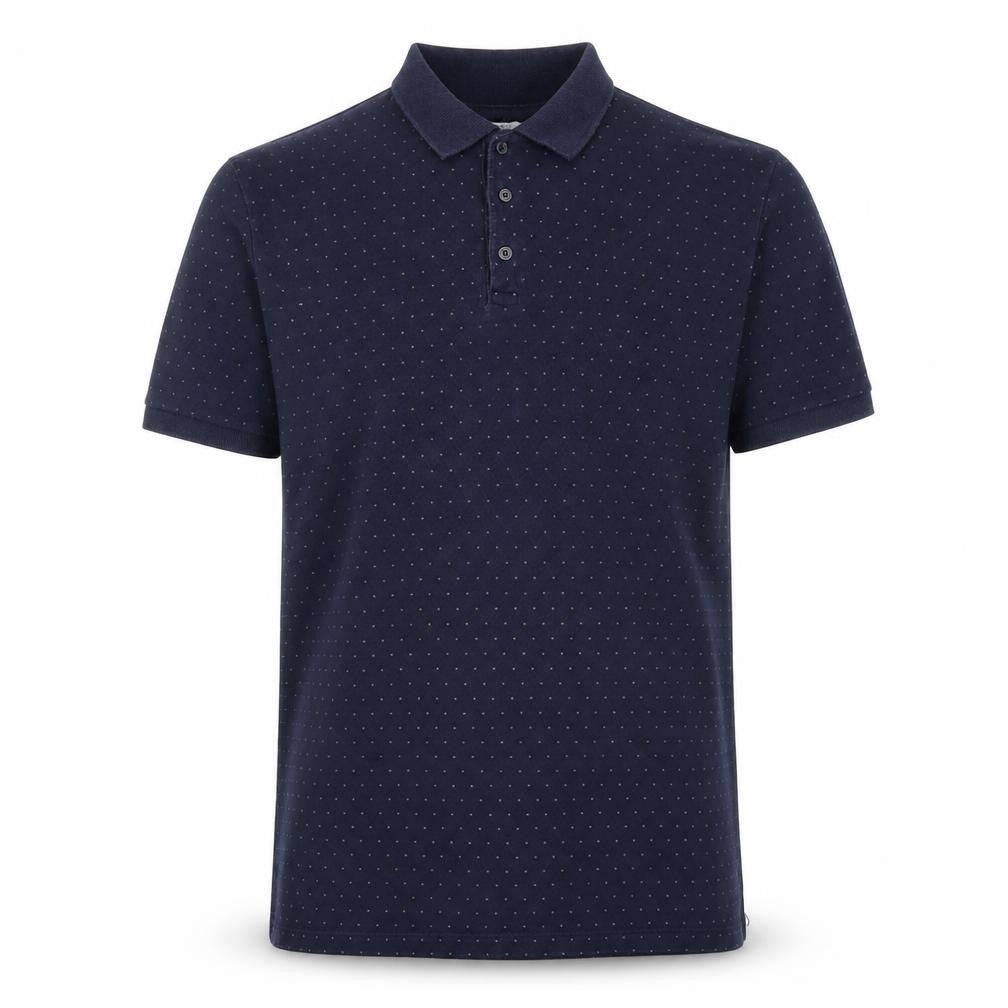 Next Men's Blue Polka Dot Cotton Polo Shirt Size M