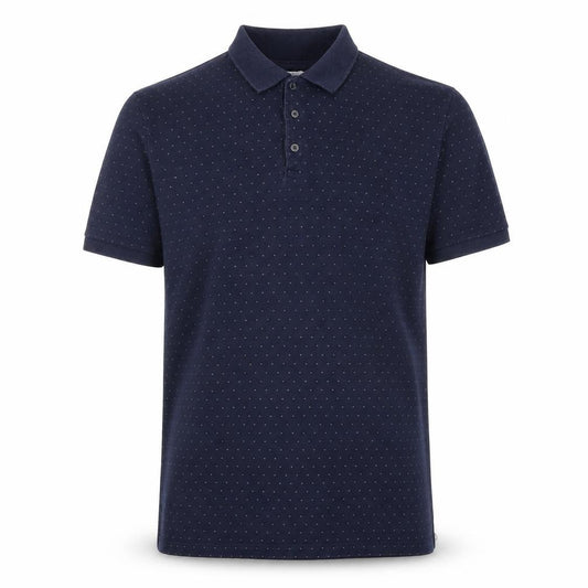 Next Men's Blue Polka Dot Cotton Polo Shirt Size M