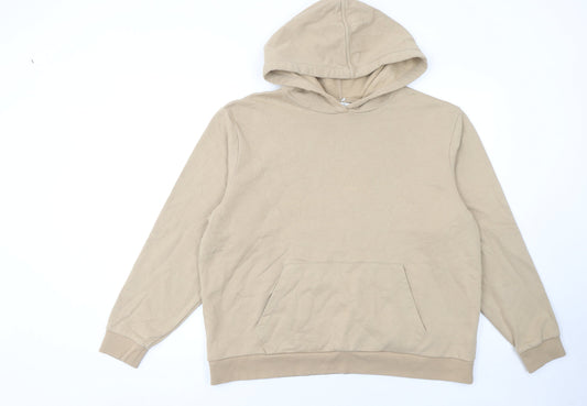 Marks and Spencer Women’s Beige Hoodie Large Cotton Blend Pullover