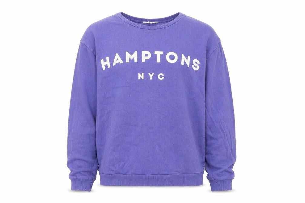 Pull & Bear Women's Purple Hamptons NYC Cotton Sweatshirt Size S