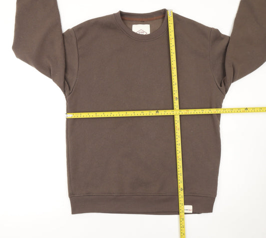 Lewis Garment Men’s Brown Crew Neck Fleece Pullover Sweatshirt Size L