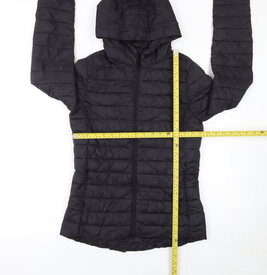 & Other Stories Womens Black Quilted Hooded Puffer Jacket M
