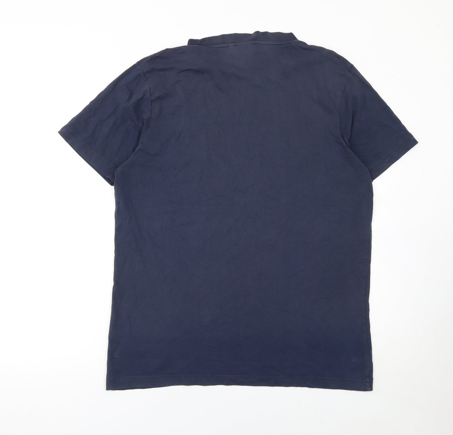 England Men's Blue Cotton Crew Neck T-Shirt L Sports Patriotic