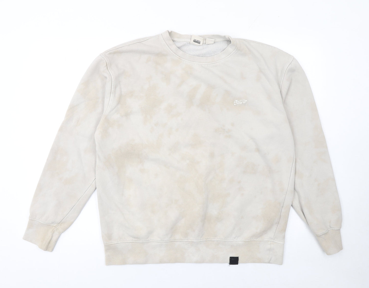 Pull & Bear Men’s Beige Crew Neck Sweatshirt Size M Regular Fit