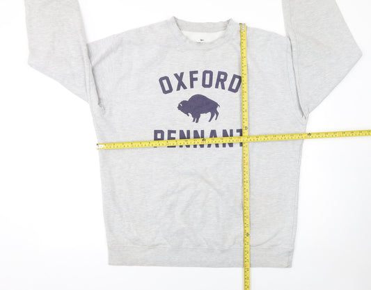 Oxford Pennant Men's Grey XL Pullover Sweatshirt Crew Neck Logo Design