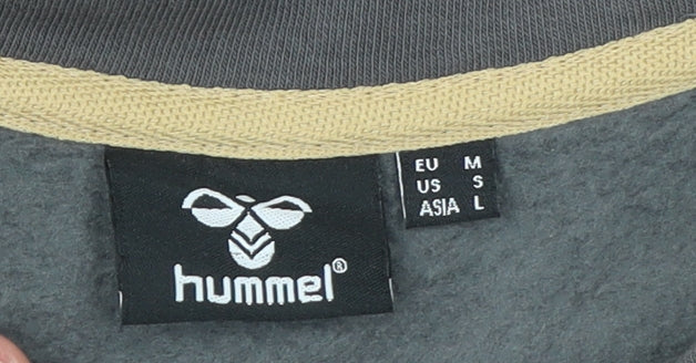 Hummel Mens Grey Pullover Sweatshirt Size M Crew Neck Sports Top