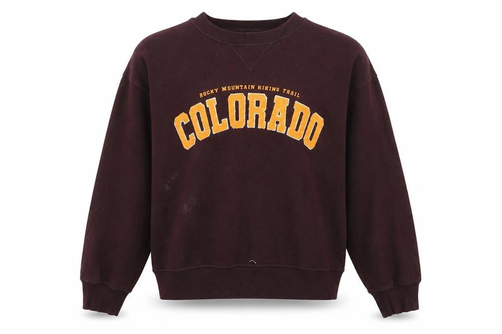 H&M Womens Burgundy Colorado Graphic Pullover Sweatshirt M