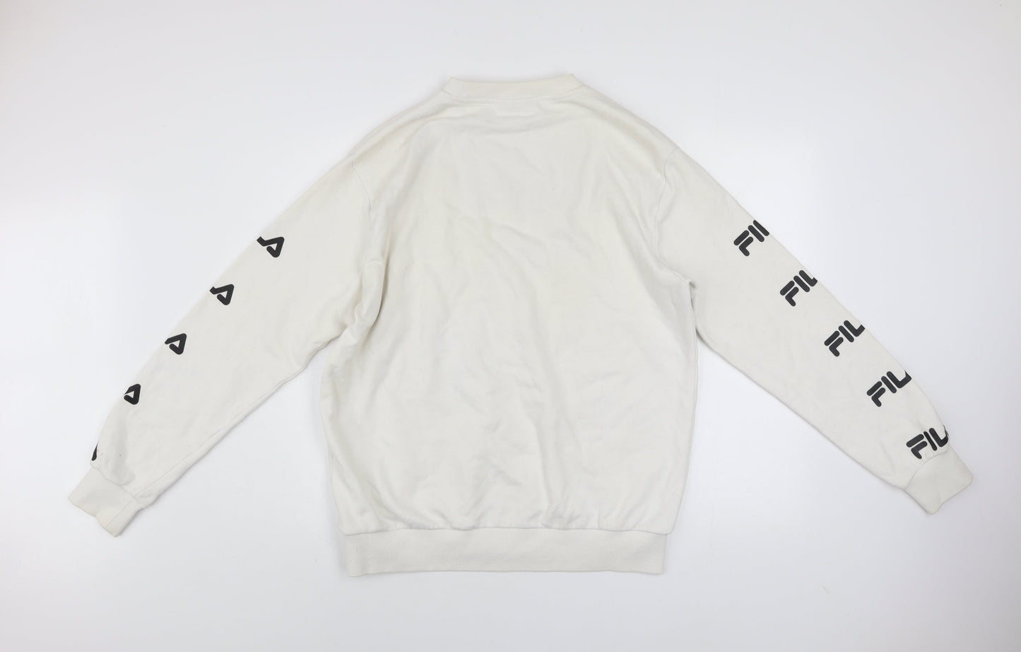 Mens UK L Regular FILA White Pullover Sweatshirt