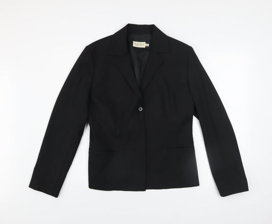 Part Two Women's Black Single-Breasted Blazer UK 14 Tailored Jacket