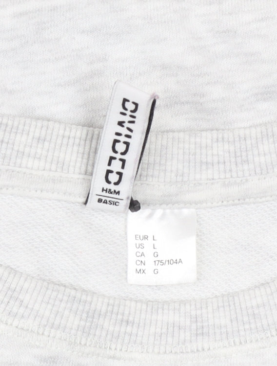 H&M Divided Men’s Grey Crew Neck Long Sleeve Pullover Sweatshirt L