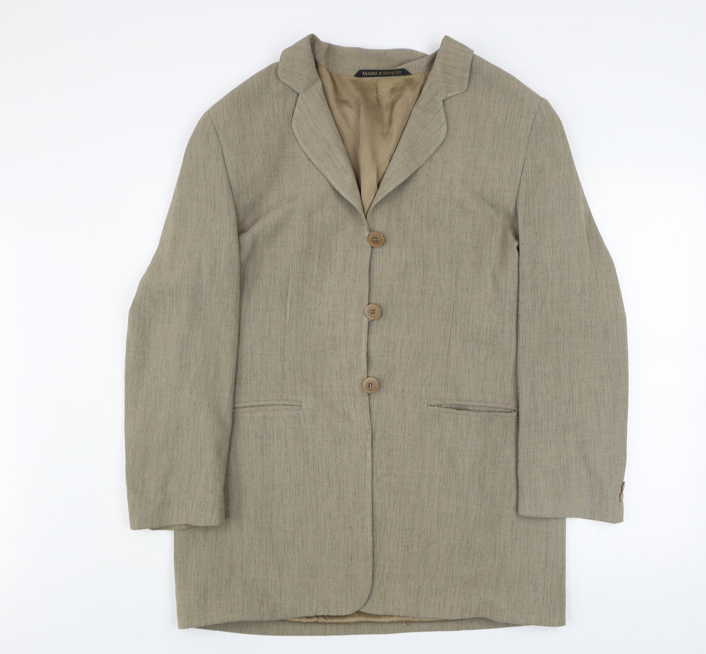 Marks and Spencer Women Brown Size 16 Classic Single-Breasted Blazer