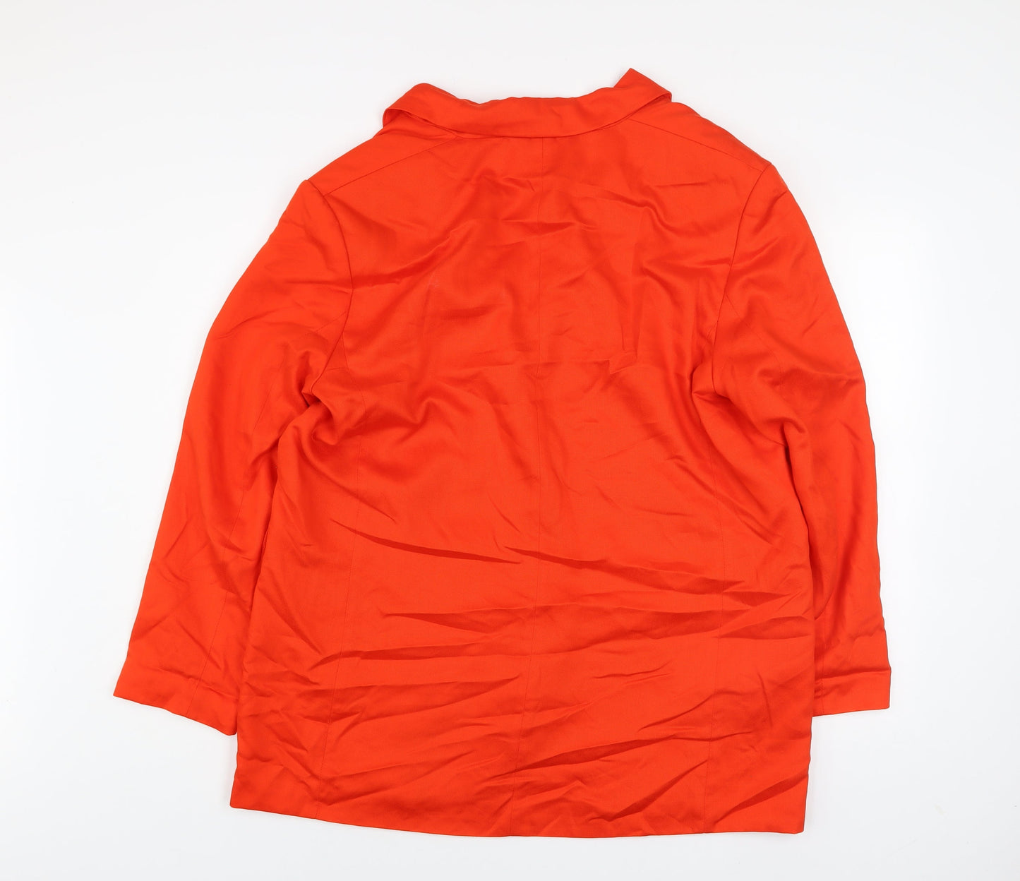 H&M Women’s Orange Linen Blend Blazer Jacket Size 14