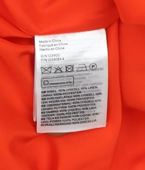 H&M Women’s Orange Linen Blend Blazer Jacket Size 14