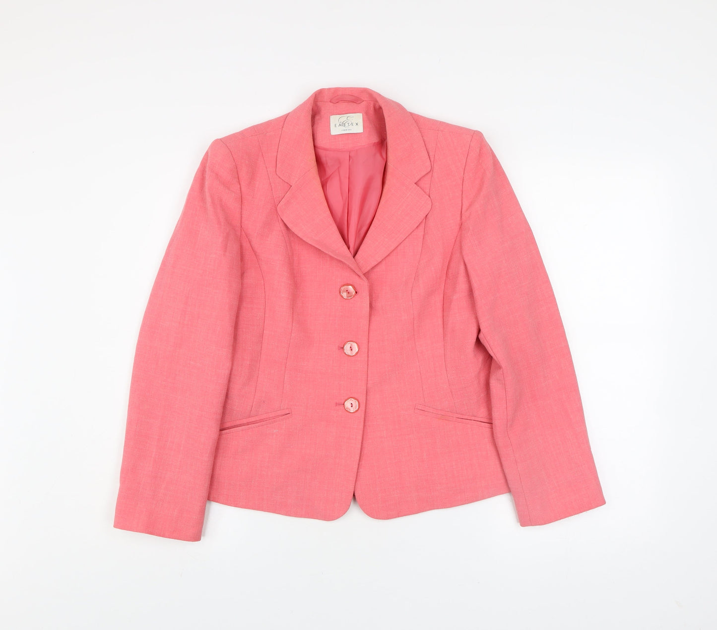 Eastex Women's Pink Linen Blend Blazer Jacket Size 10