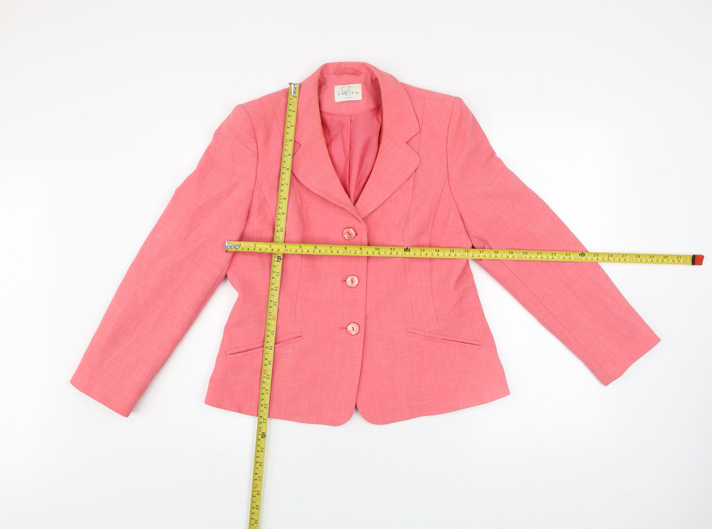 Eastex Women's Pink Linen Blend Blazer Jacket Size 10