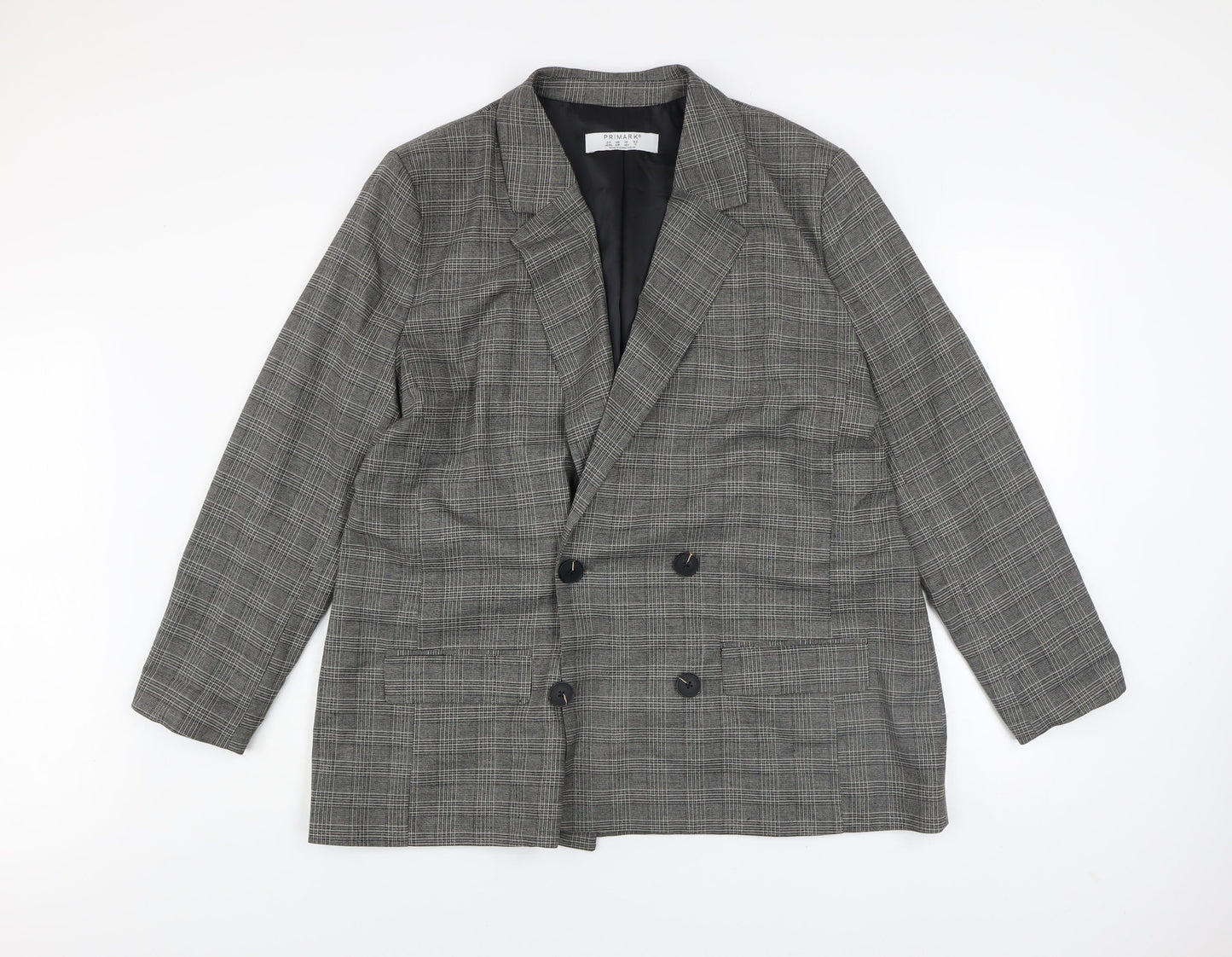 Primark Women’s Grey Check Blazer Size 20 Regular Fit