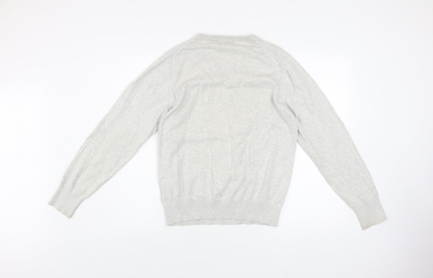 Soviet Mens Grey Cotton V-Neck Pullover Jumper M