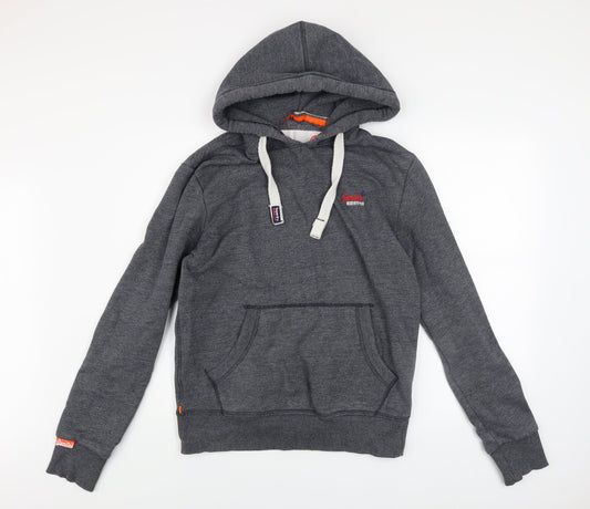 Superdry Men's Grey Pullover Hoodie M Classic Fleece Sweatshirt