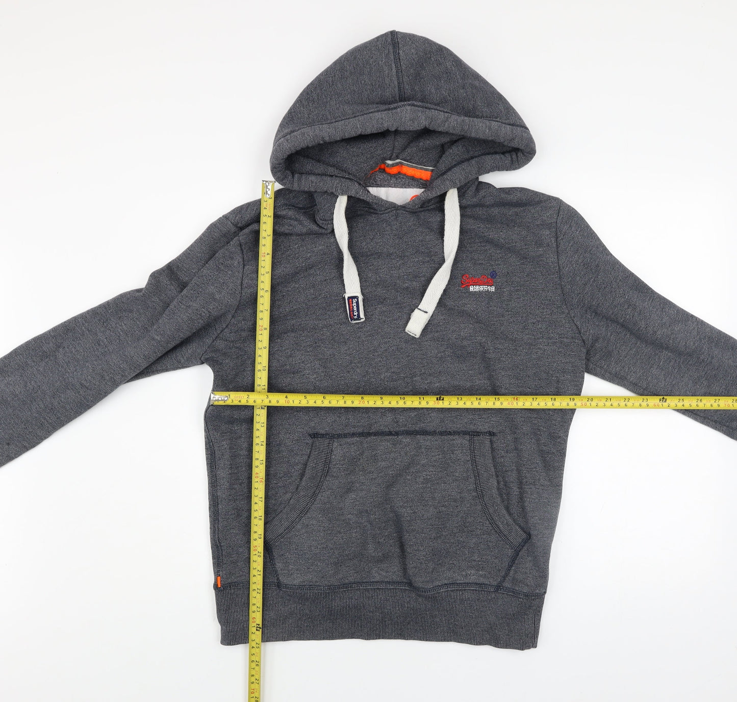 Superdry Men's Grey Pullover Hoodie M Classic Fleece Sweatshirt