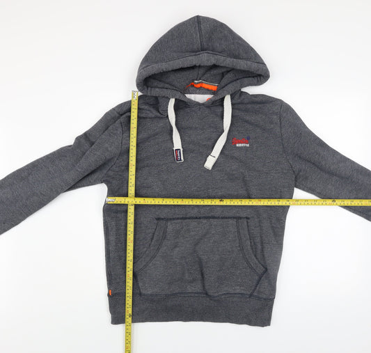 Superdry Men's Grey Pullover Hoodie M Classic Fleece Sweatshirt