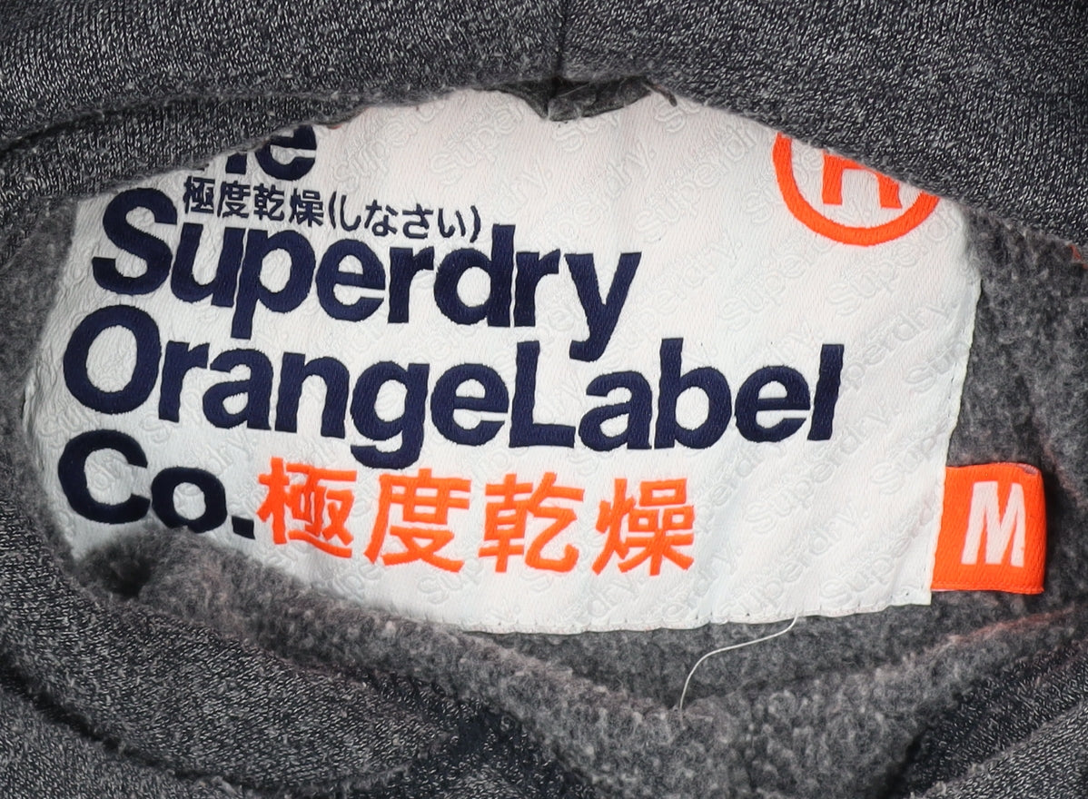 Superdry Men's Grey Pullover Hoodie M Classic Fleece Sweatshirt