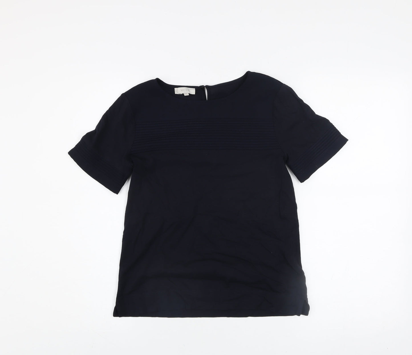 Hobbs Women's Blue Short Sleeve Blouse XS Lightweight Work Top