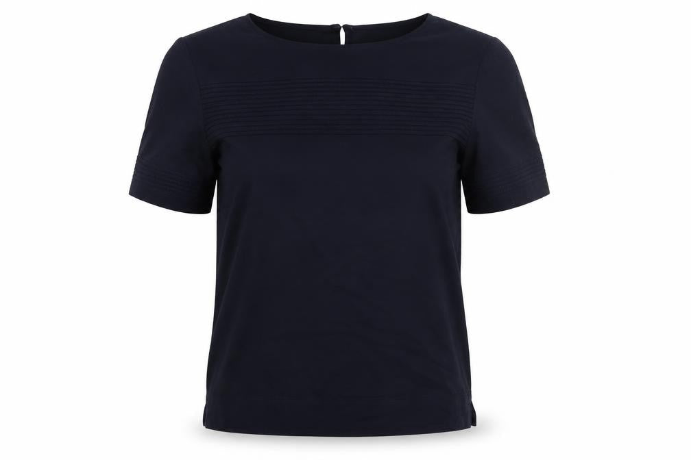 Hobbs Women's Blue Short Sleeve Blouse XS Lightweight Work Top