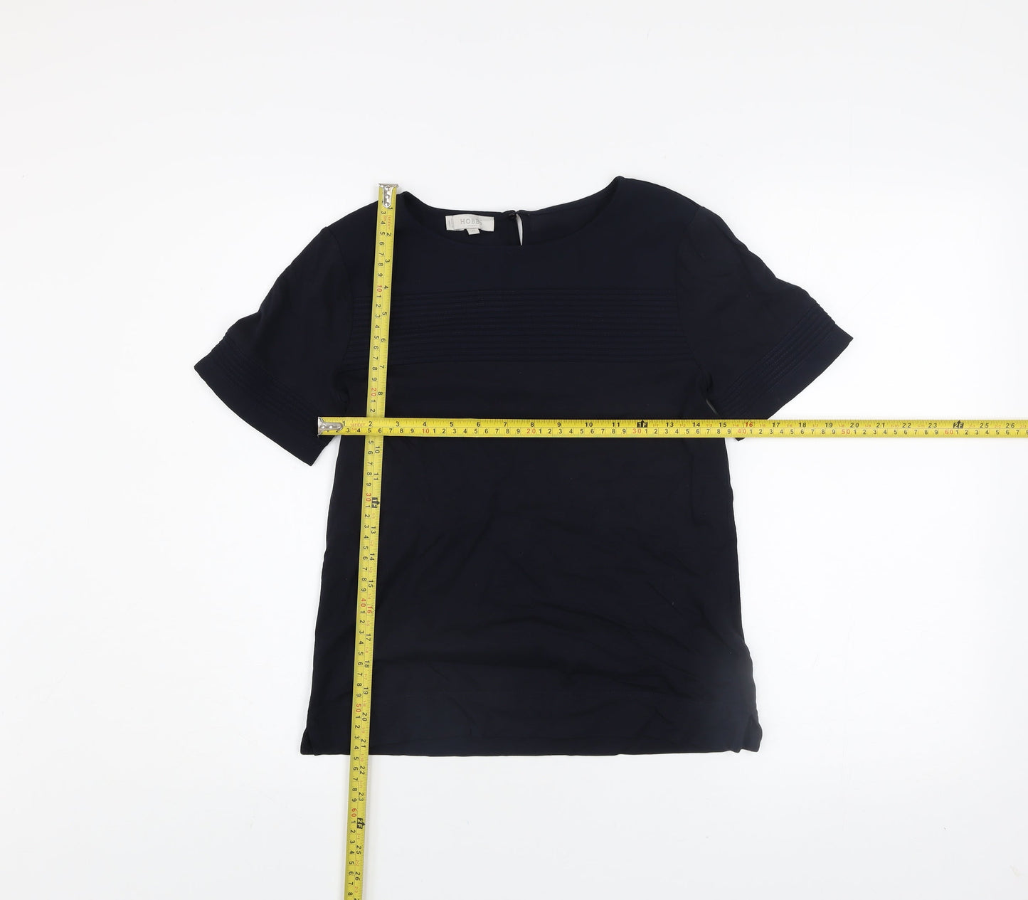 Hobbs Women's Blue Short Sleeve Blouse XS Lightweight Work Top