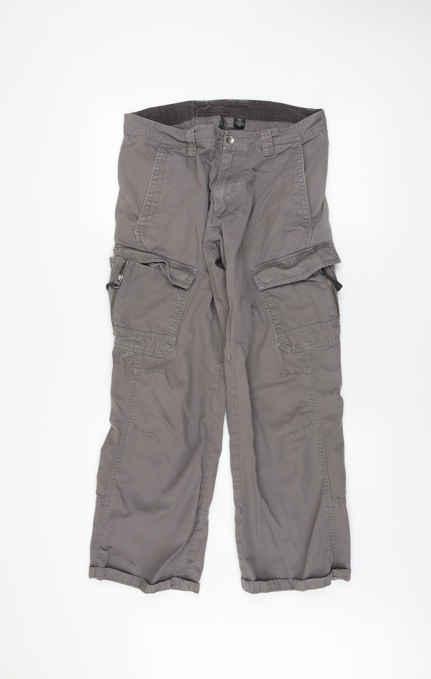 Helly Hansen Men's Grey Cargo Trousers Size 32 Regular Fit Cotton