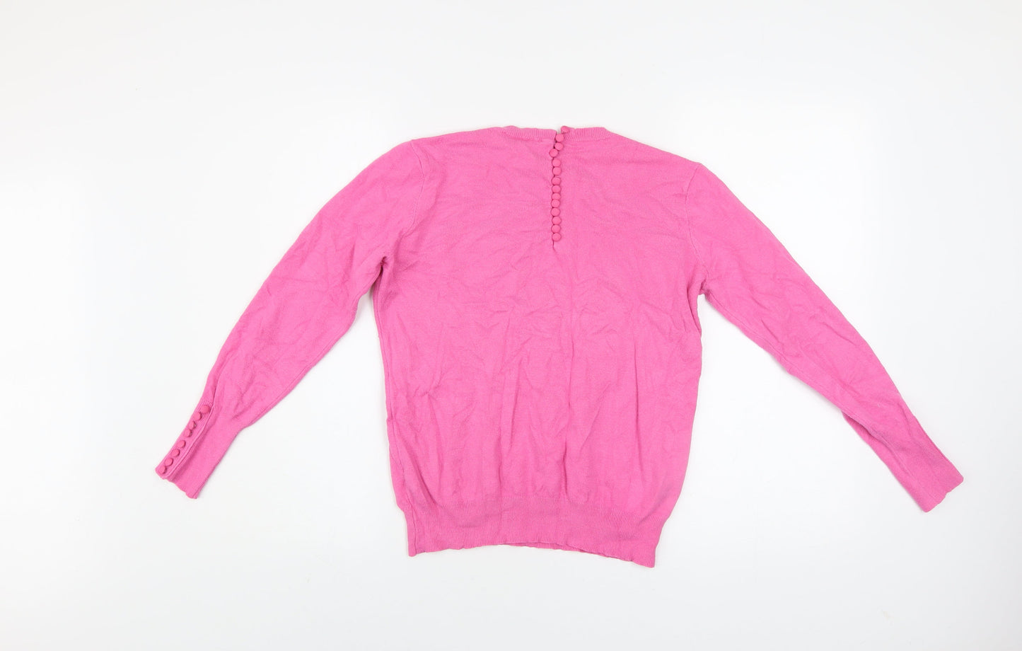 Savida Women's Pink Crew Neck Long Sleeve Pullover Jumper Size 12