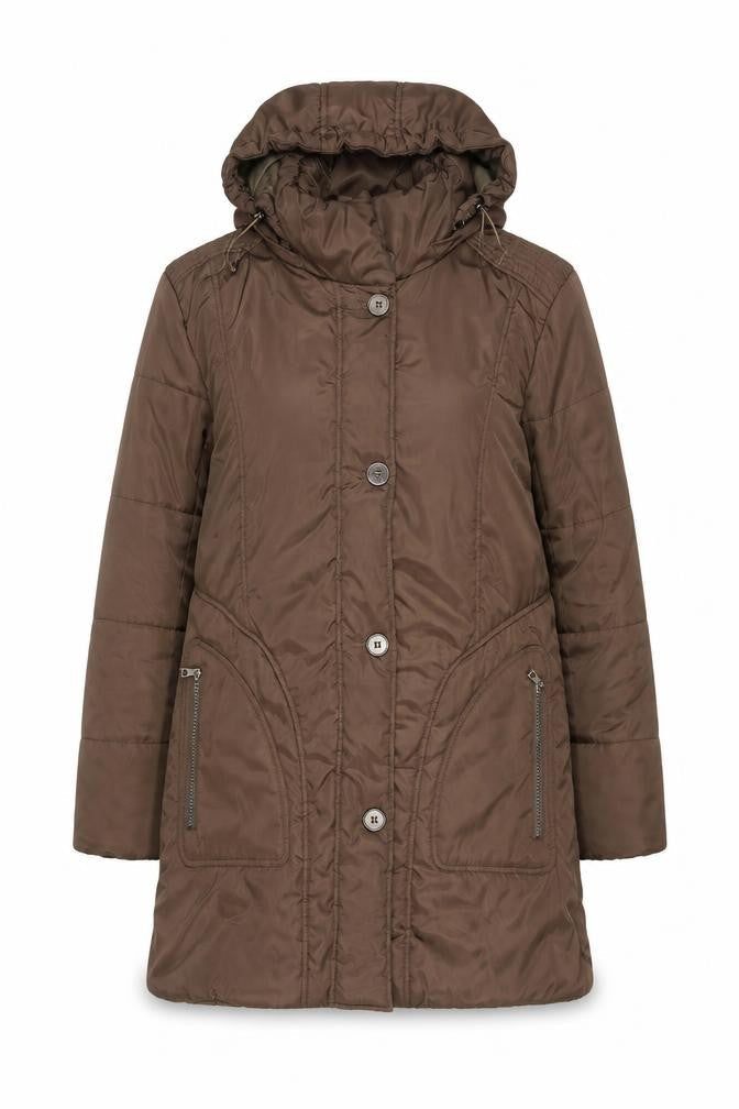Betty Kay Women Brown Size 12 Hooded Puffer Coat