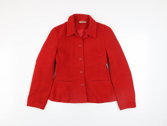 Bay Trading Company Women's Red Wool Blend Classic Blazer Size 10