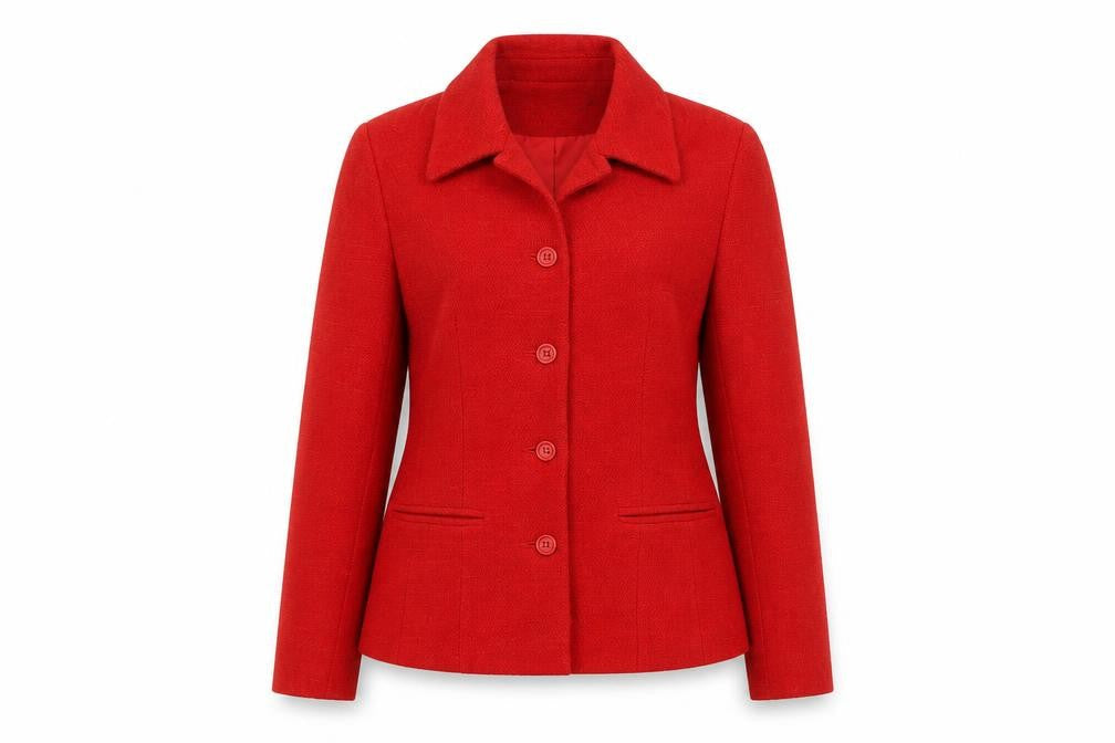 Bay Company Women's Red Wool Blend Classic Blazer Size 10
