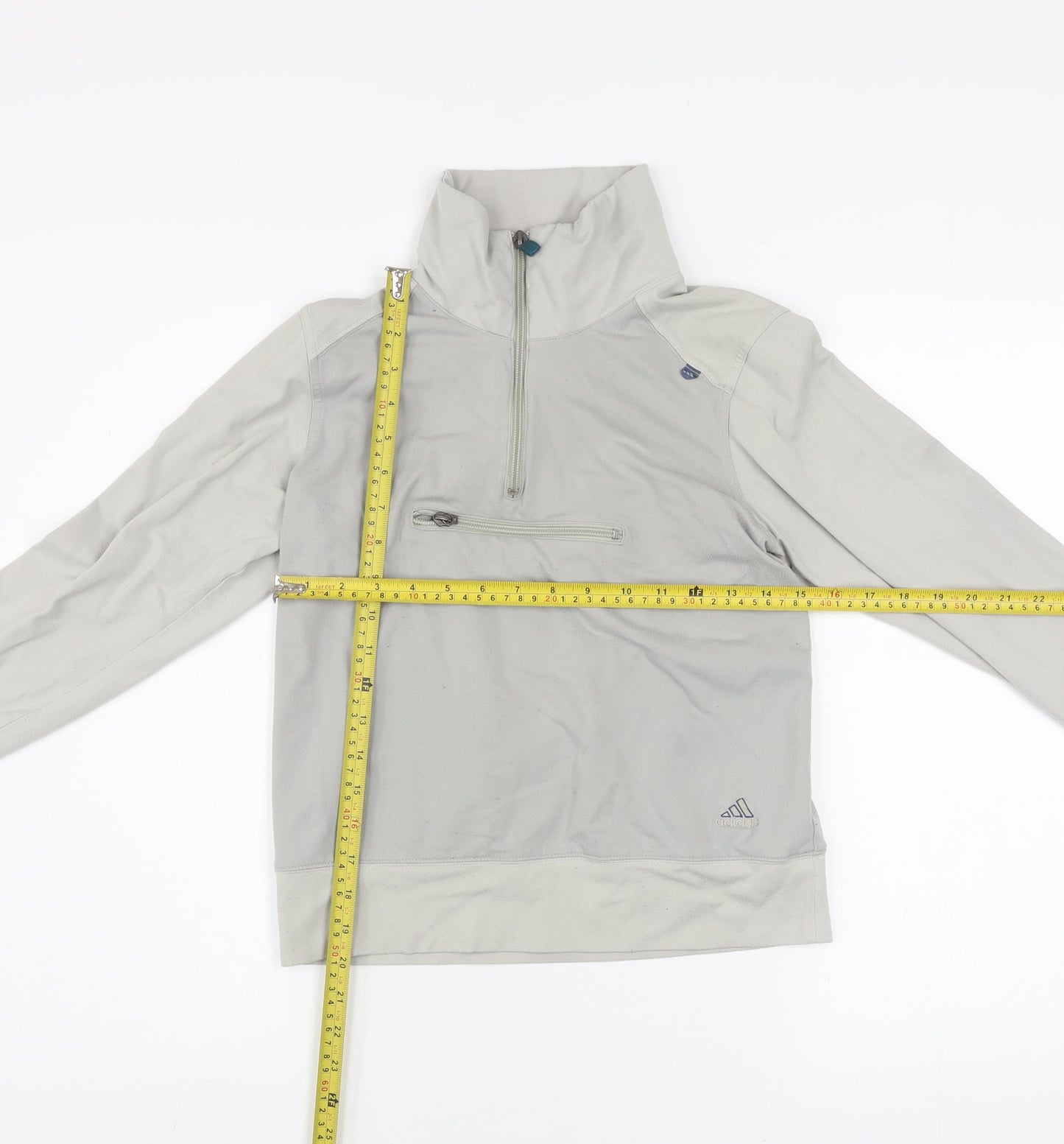 Adidas Women’s Grey 1/4 Zip Pullover Sweatshirt Size 10