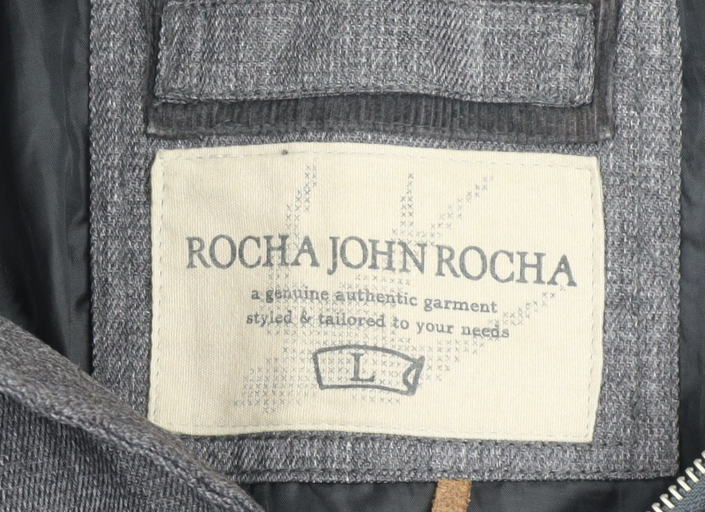 Rocha John Rocha Men's Grey Mid-Length Overcoat M Classic Workwear Style