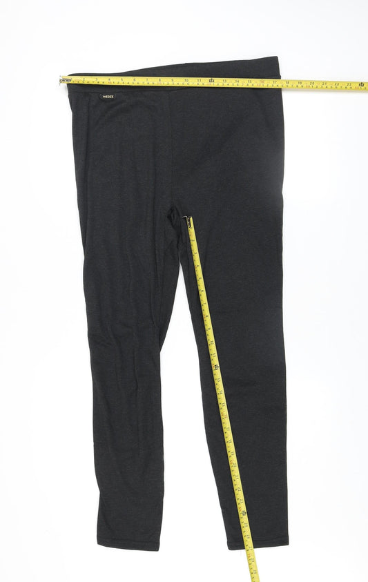 Wedze Womens Black 2XL Fleece Lined Leggings Winter Ski Warm Activewear