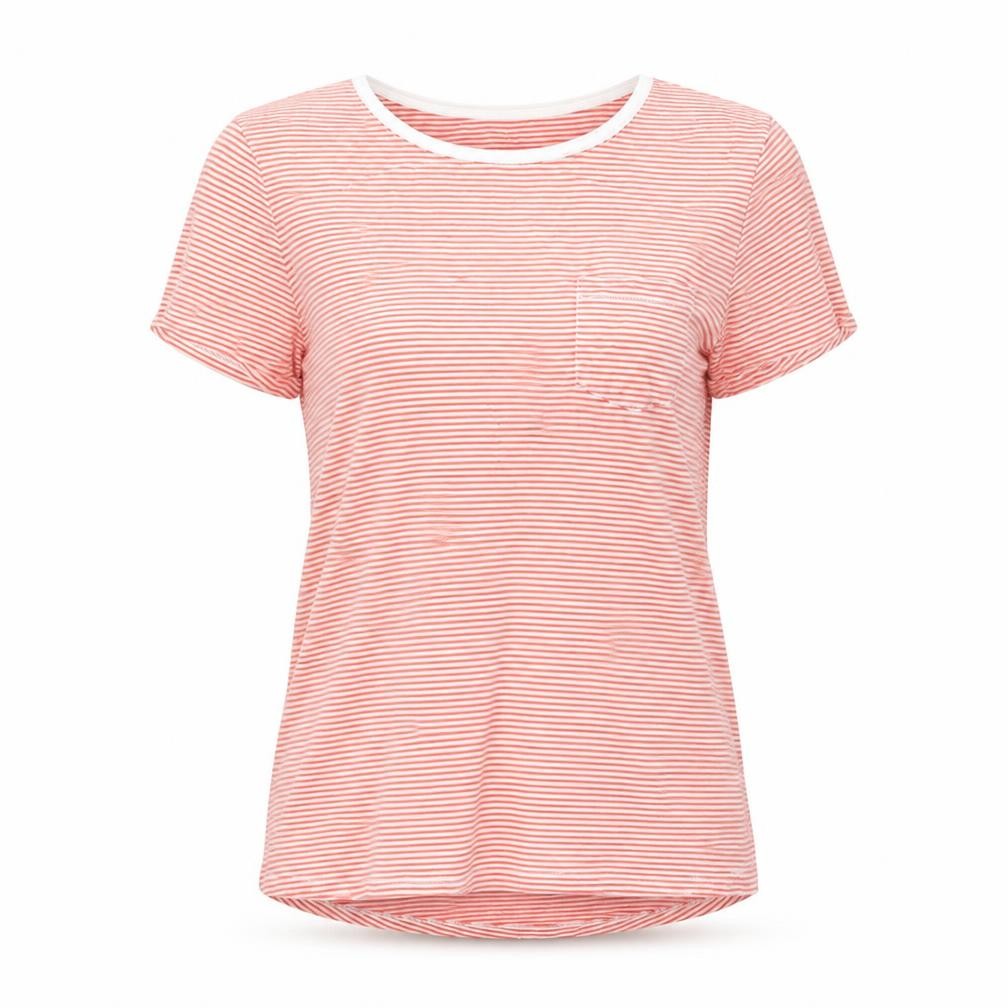 Dunnes Women’s Orange Striped Short Sleeve Cotton T-Shirt Size 14