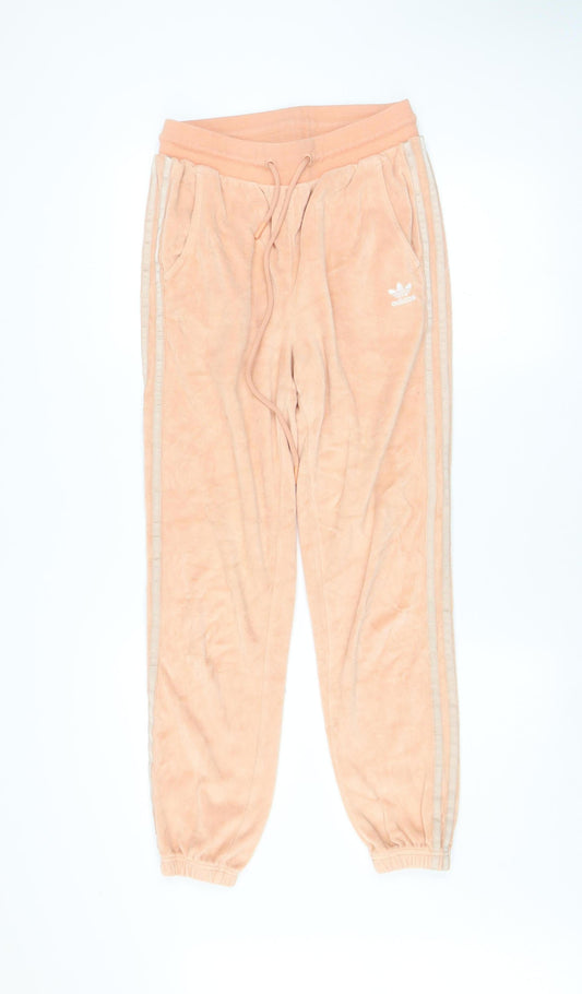 adidas Women's Peach Velour Jogger Trousers Size 8