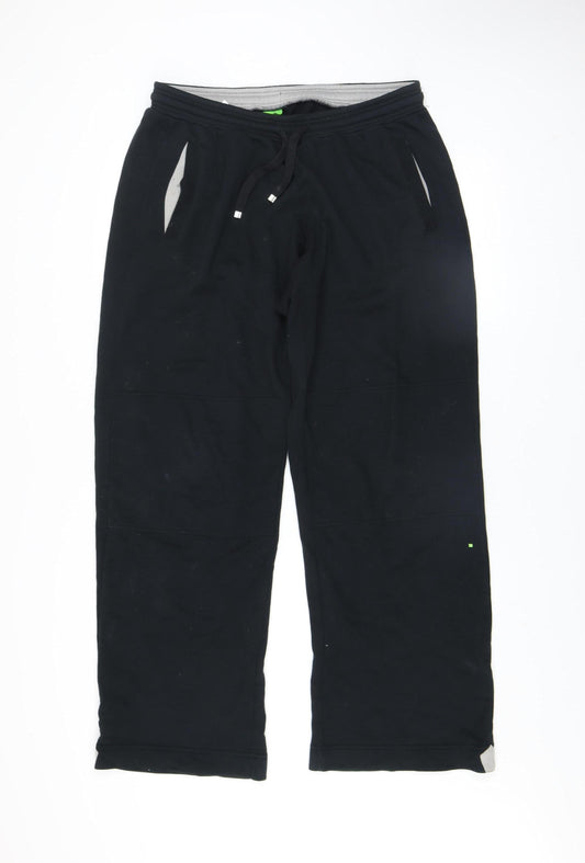 Hugo Boss Men's Black Large Jogger Sweatpants with Drawstring Waist