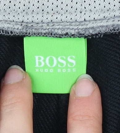 Hugo Boss Men's Black Large Jogger Sweatpants with Drawstring Waist