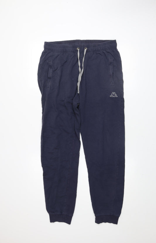 Kappa Men's Blue XL Jogger Trousers Cotton Drawstring Waist