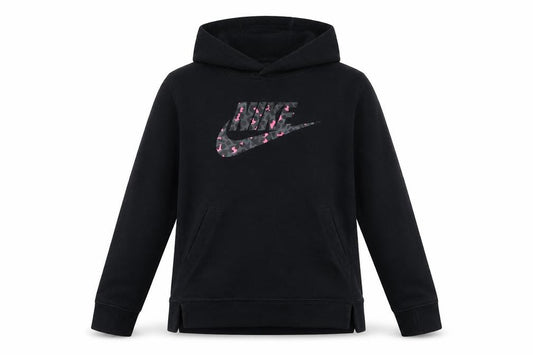 Nike Girls Black Pullover Hoodie Fleece Logo Sweatshirt Size 146