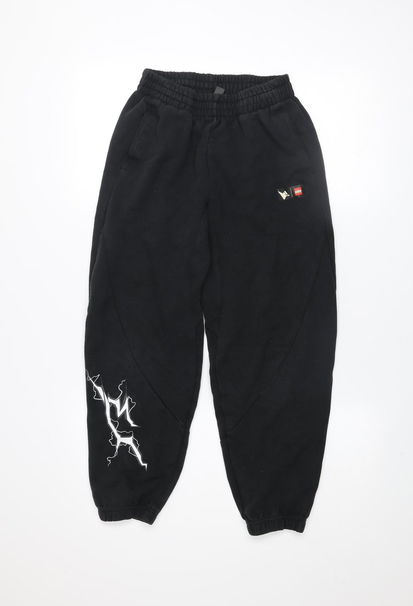 adidas Boys Black LEGO Ninjago Jogger Sweatpants 11-12 Years Cotton Blend