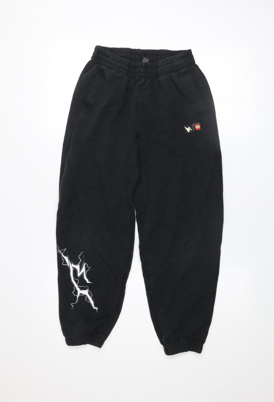 adidas Boys Black LEGO Ninjago Jogger Sweatpants 11-12 Years Cotton Blend
