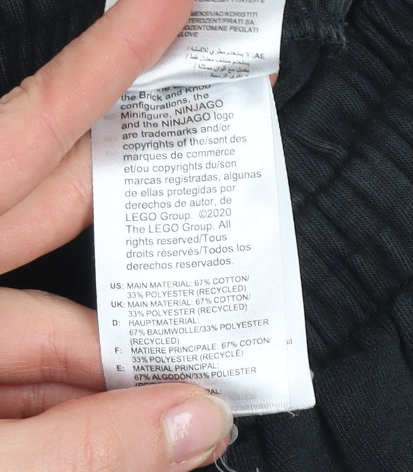 adidas Boys Black LEGO Ninjago Jogger Sweatpants 11-12 Years Cotton Blend